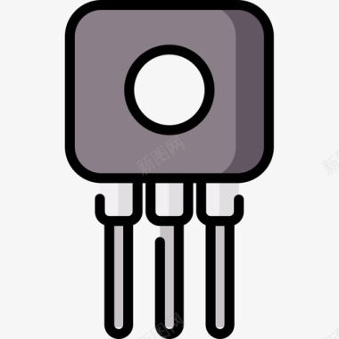 晶体管电工工具和元件9线性颜色图标图标