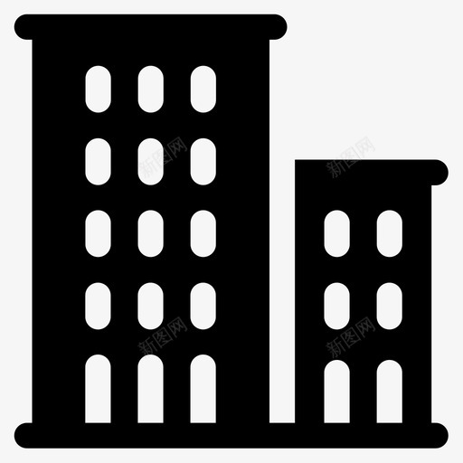 公寓房屋类型15已填充图标svg_新图网 https://ixintu.com 公寓 填充 房屋 类型