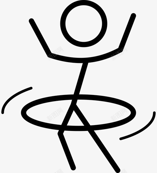 呼啦圈身体运动图标svg_新图网 https://ixintu.com 人瘦 呼啦 臀部 身体 运动