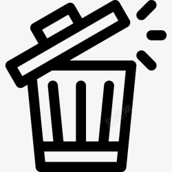 线性常规物品垃圾箱卫生常规12线性图标高清图片