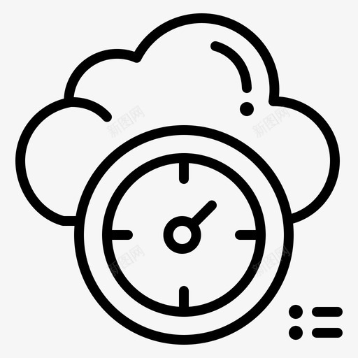 仪表盘云时间图标svg_新图网 https://ixintu.com 云计算 仪表盘 技术 时间 计时器
