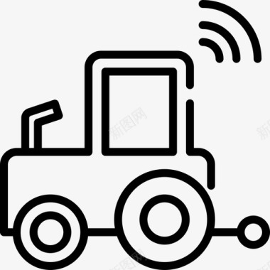 拖拉机智能农场15线性图标图标