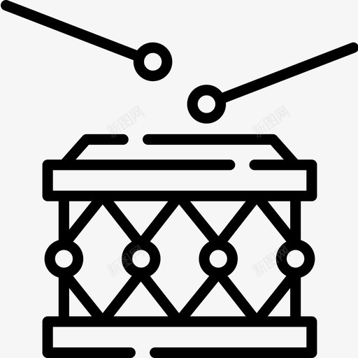 鼓儿童玩具21线性图标svg_新图网 https://ixintu.com 儿童玩具21 线性 鼓