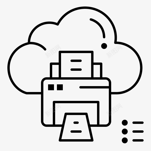 云数据设备图标svg_新图网 https://ixintu.com 云计算 打印 打印机 技术 数据 设备