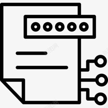 文件网络安全8线性图标图标