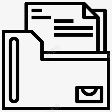 文件和文件夹图形82线性图标图标