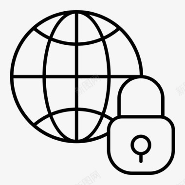 锁全球私人图标图标