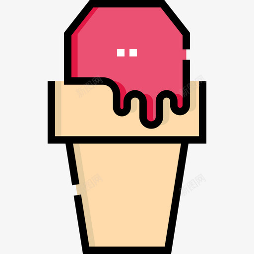 冰淇淋嬉皮士25线性颜色图标svg_新图网 https://ixintu.com 冰淇淋 嬉皮士25 线性颜色