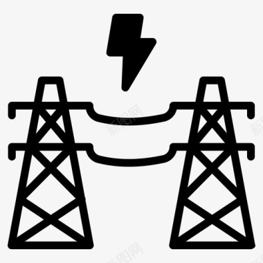 供电杆电流传输电塔图标图标