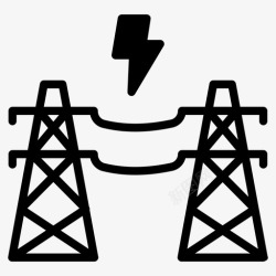 塔架供电杆电流传输电塔图标高清图片