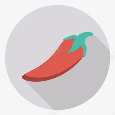 红辣椒食品和饮料30圆形图标图标