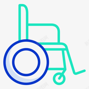 轮椅医疗保健14轮廓颜色图标图标