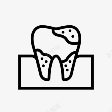 牙菌斑龋齿牙齿图标图标