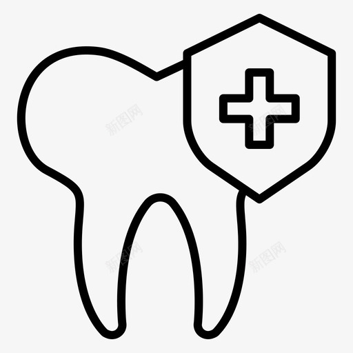 牙科护理保险图标svg_新图网 https://ixintu.com 保护 保险 护理 牙科