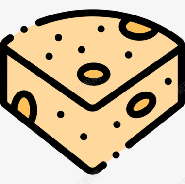 奶酪野餐53线性颜色图标图标