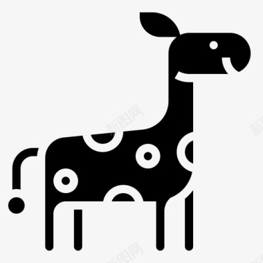长颈鹿非洲动物图标图标