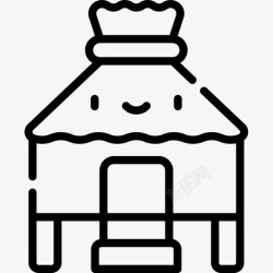 丛林矢量木屋小木屋丛林12号直线型图标高清图片