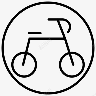 自行车骑自行车的露营的图标图标
