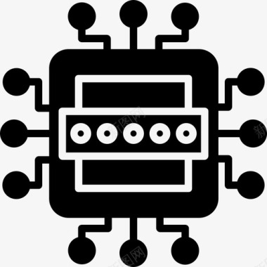 Cpu网络安全9固态图标图标