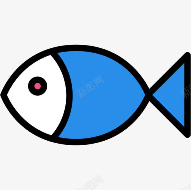 鱼海滨3线形颜色图标图标