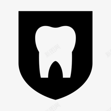 牙齿防护盾牌图标图标
