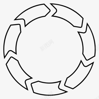 七个圆箭头圆箭头圆形图标图标