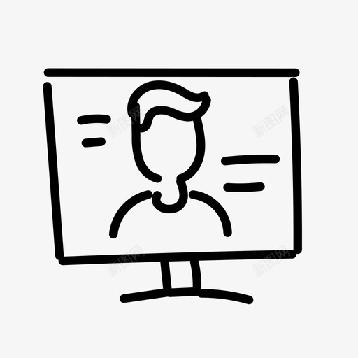 视频聊天信息通信手绘信息图标svg_新图网 https://ixintu.com 信息 手绘 视频聊天 通信