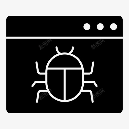 互联网缺陷黑客图标svg_新图网 https://ixintu.com 互联网 电脑漏洞黑填充 病毒 缺陷 网站 黑客