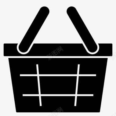 购物篮桶商业图标图标