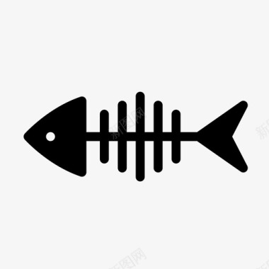 鱼骨架吃餐图标图标
