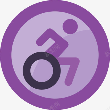 轮椅无障碍3平坦图标图标