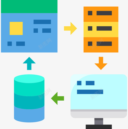 服务器大数据41扁平图标svg_新图网 https://ixintu.com 大数 扁平 数据 服务器