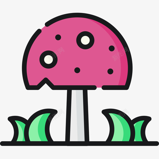 蘑菇嬉皮士30线形颜色图标svg_新图网 https://ixintu.com 嬉皮士30 线形颜色 蘑菇