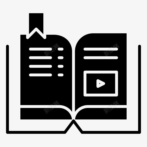 书籍教育多媒体图标svg_新图网 https://ixintu.com 书籍 多媒体 思维 教程 教育 策略 视频 设计 过程