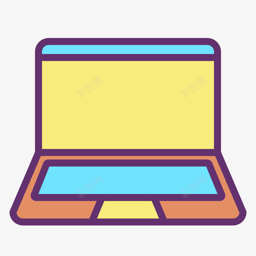 笔记本电脑教育195线性彩色图标svg_新图网 https://ixintu.com 彩色 教育 电脑 笔记本 线性
