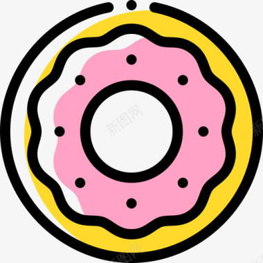 甜甜圈甜点和糖果7颜色省略图标图标