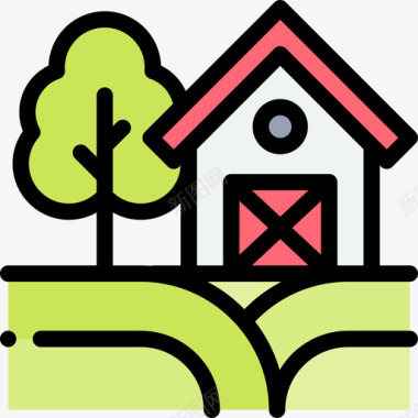 建筑与城市农业和园艺11线性色彩图标图标