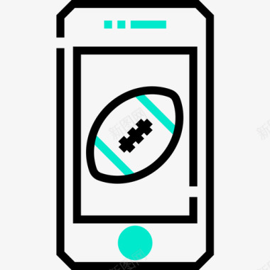 智能手机美式足球20单色图标图标