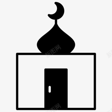 伊斯兰教清真寺半实心清真寺图标图标