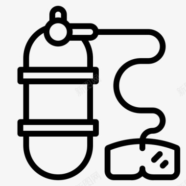 氧气潜水设备氧气罐图标图标