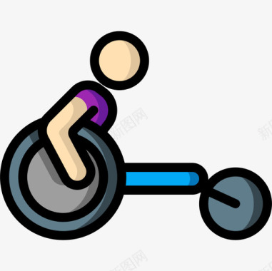 自行车无障碍运动2线性颜色图标图标