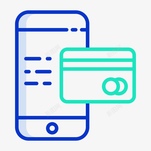 信用卡移动应用程序19轮廓颜色图标svg_新图网 https://ixintu.com 信用卡 应用程序 移动 轮廓 颜色