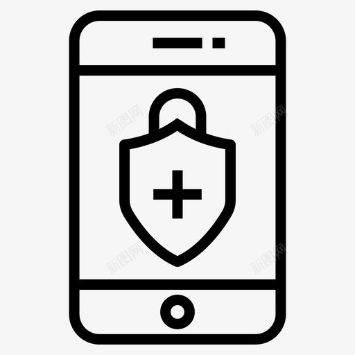 手机安全锁定手机受保护手机图标svg_新图网 https://ixintu.com 保护 图标 安全 手机 智能 线路 锁定 防病毒