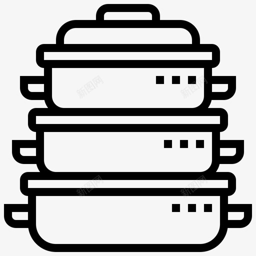 锅陶瓷容器图标svg_新图网 https://ixintu.com 不锈钢 厨房工具条1 容器 锅 陶瓷