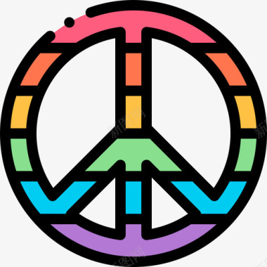 和平世界骄傲日11线性颜色图标图标