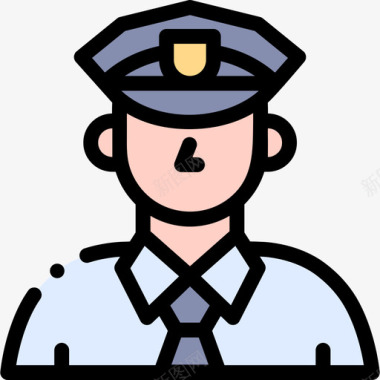 警察法律和司法22线性颜色图标图标