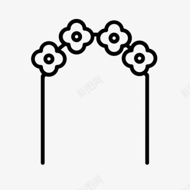 婚礼拱门仪式花饰图标图标