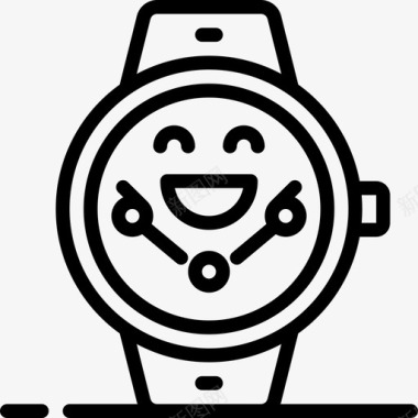 智能手表可爱的tech3直线型图标图标
