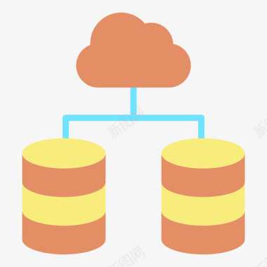云网站服务器和托管3平面图标图标