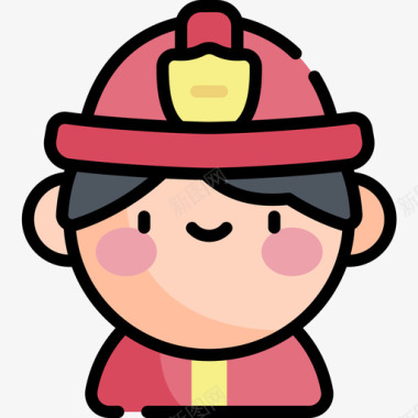 消防员消防员9线性颜色图标图标